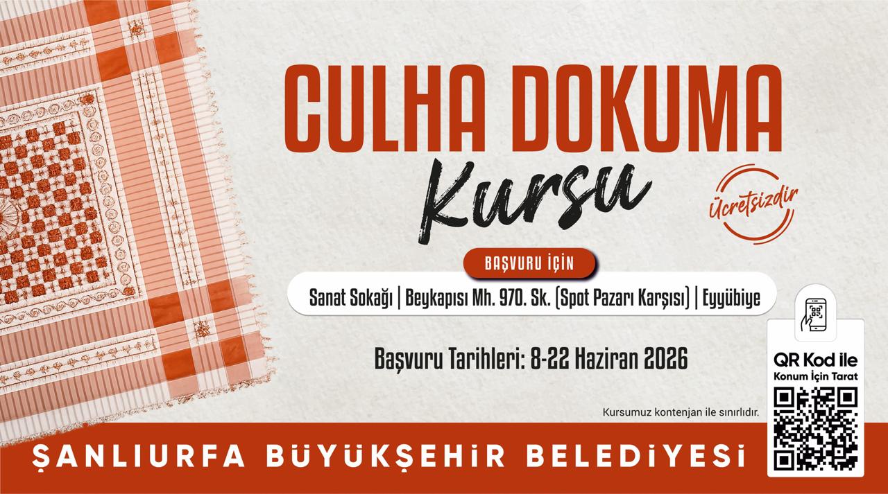 ŞANLIURFA BÜYÜKŞEHİR BELEDİYESİ KÜLTÜR KURSLARI İÇİN BAŞVURULAR BAŞLADI