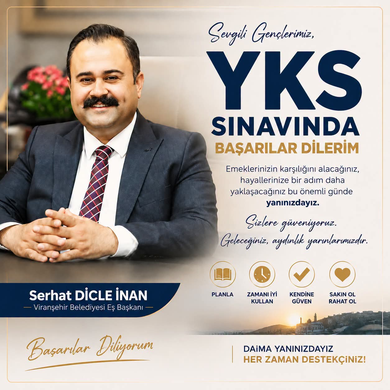 Başkan Serhat Dicle İnan’dan YKS’ye Girecek Öğrencilere Destek ve Başarı Mesajı