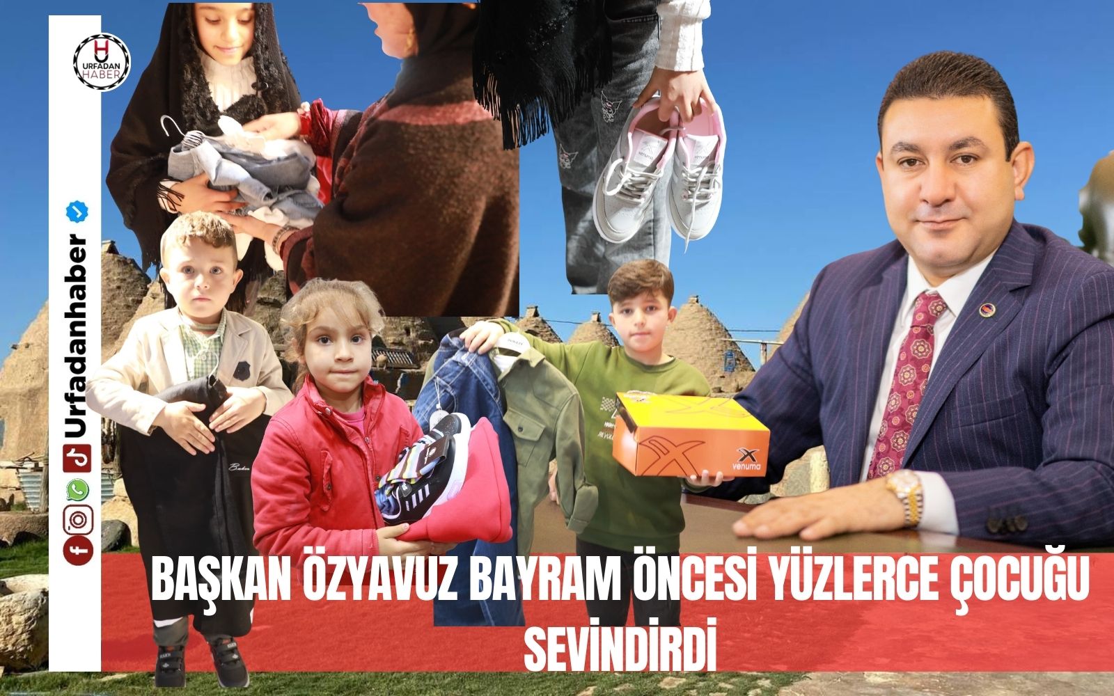 BAŞKAN ÖZYAVUZ BAYRAM ÖNCESİ YÜZLERCE ÇOCUĞU SEVİNDİRDİ