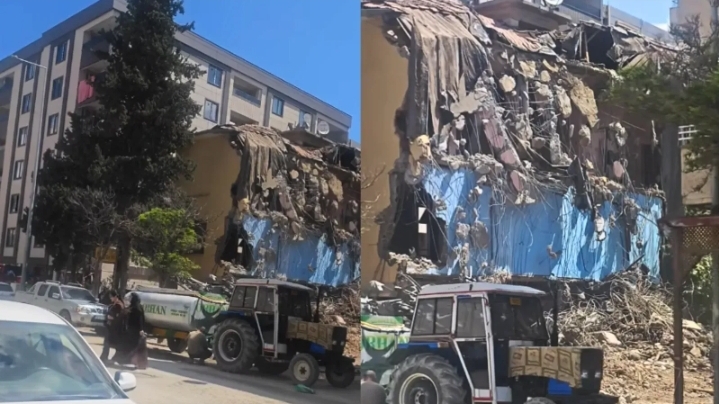 Urfa Suruç'taki bina yıkılıyor!