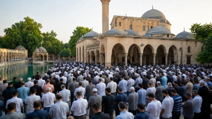 Şanlıurfa’da bayram namazında camiler doldu taştı