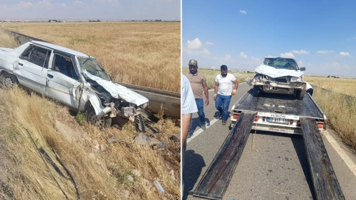 Şanlıurfa’da kontrolden çıkan otomobil hurdaya döndü!