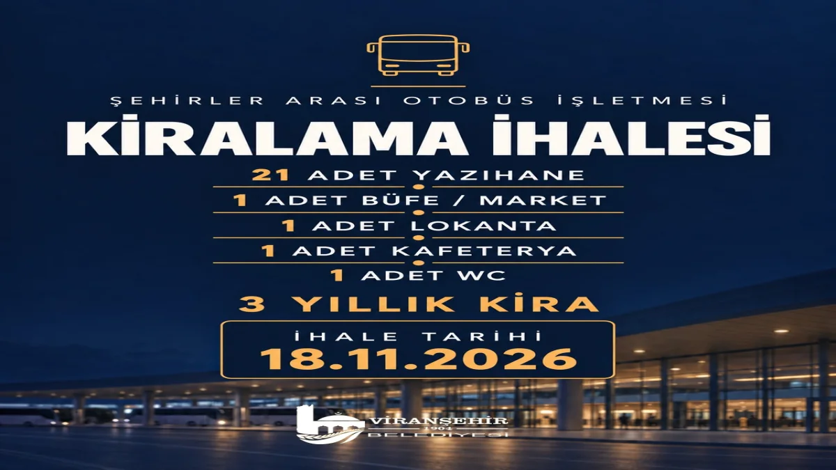 Viranşehir Belediyesi’nden Kiralama İhalesi
