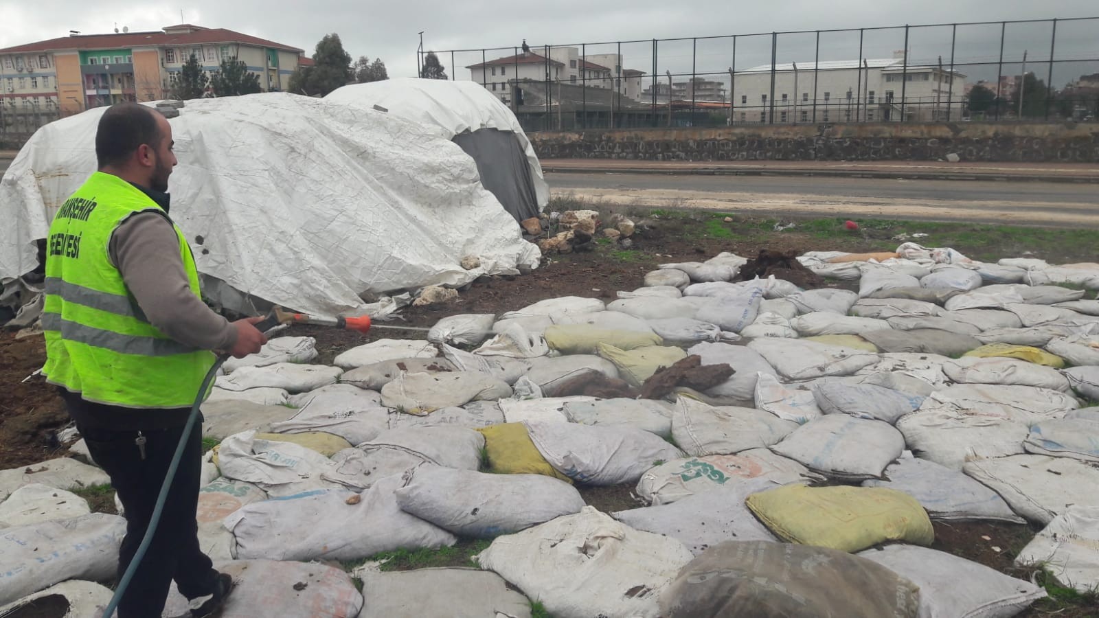 İlçede ilaçlama çalışması