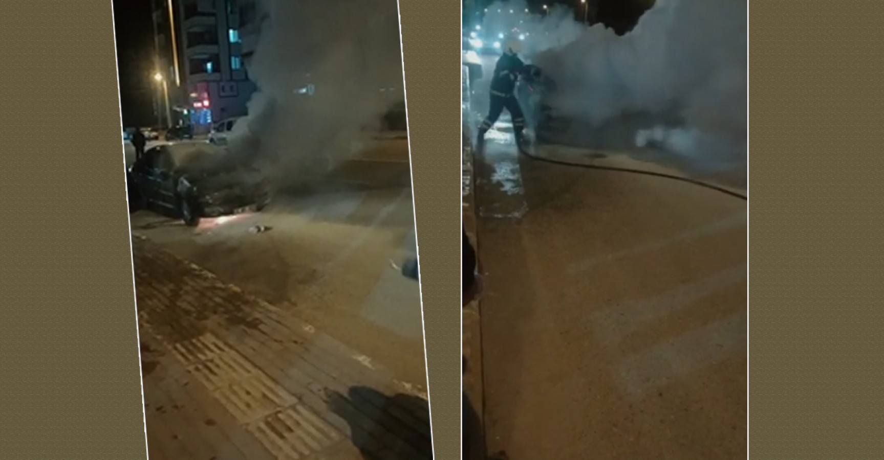 Urfa'da araç yolda alev aldı!