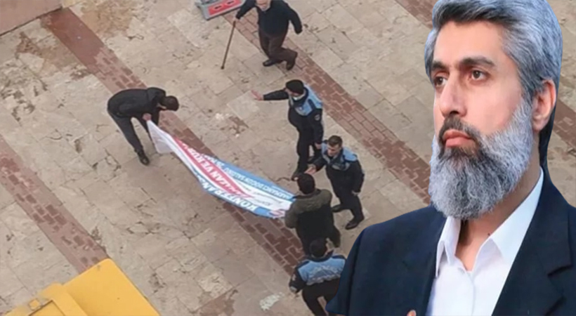 Şanlıurfa’da Alparslan Kuytul’un gelişi öncesi pankart gerginliği
