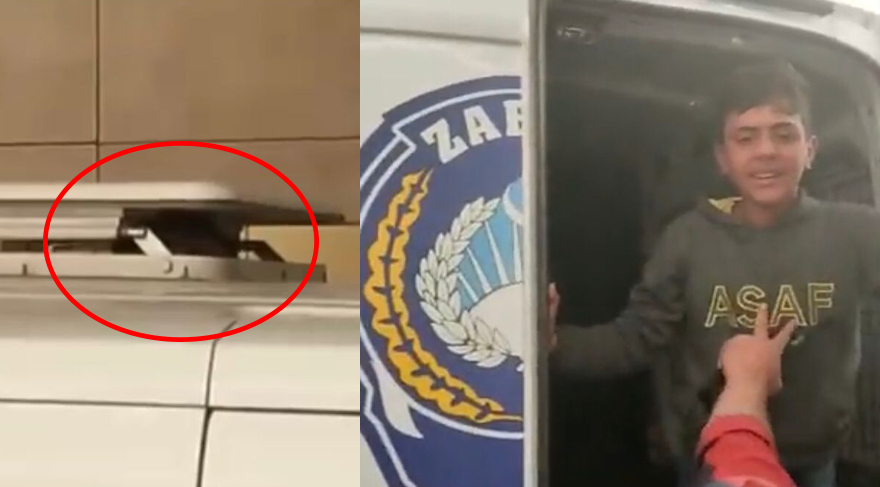Zabıta aracına kilitlenen çocuğun feryadı yürek burktu!