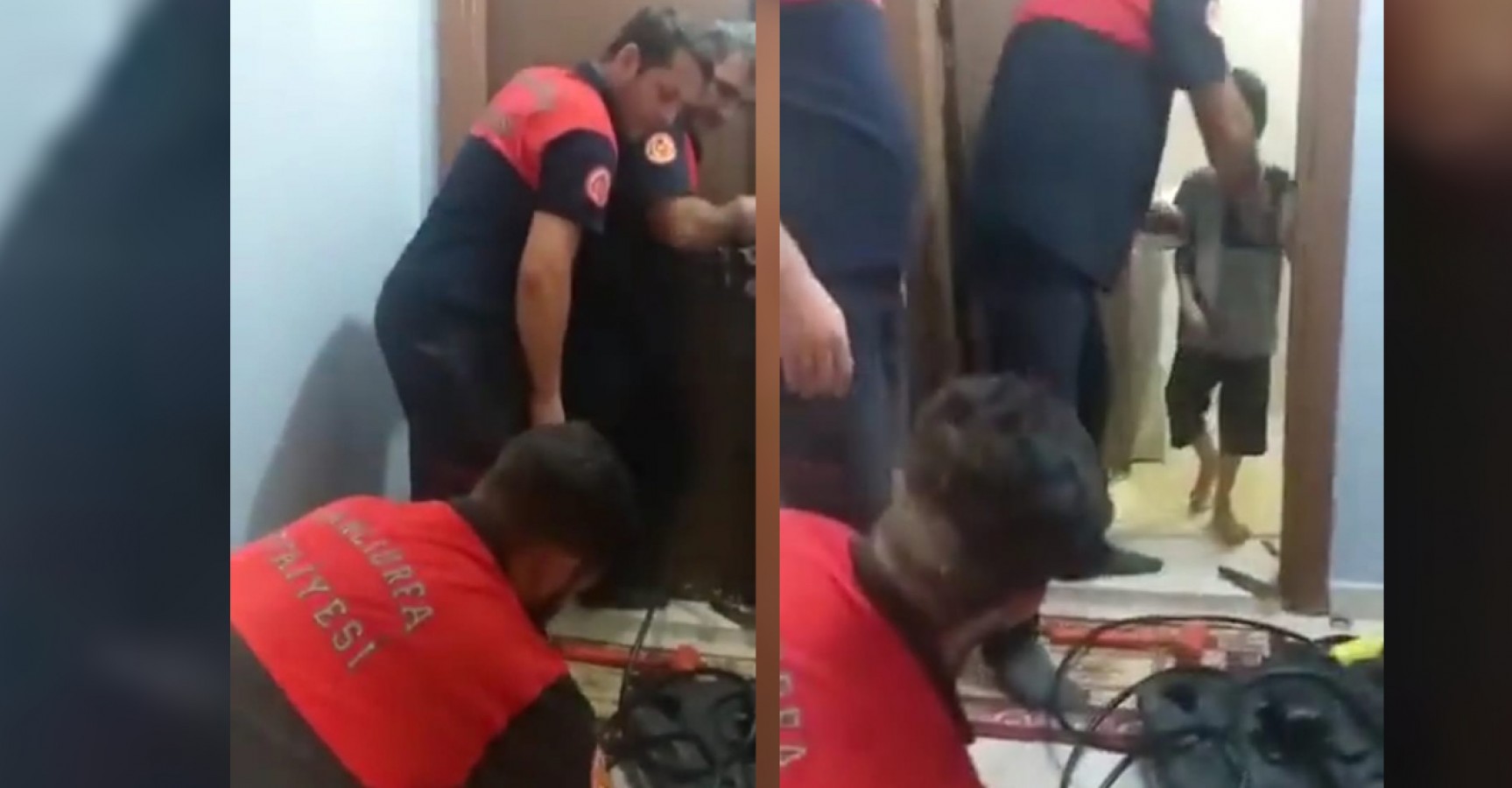 Urfa'da çocuk evde mahsur kaldı!