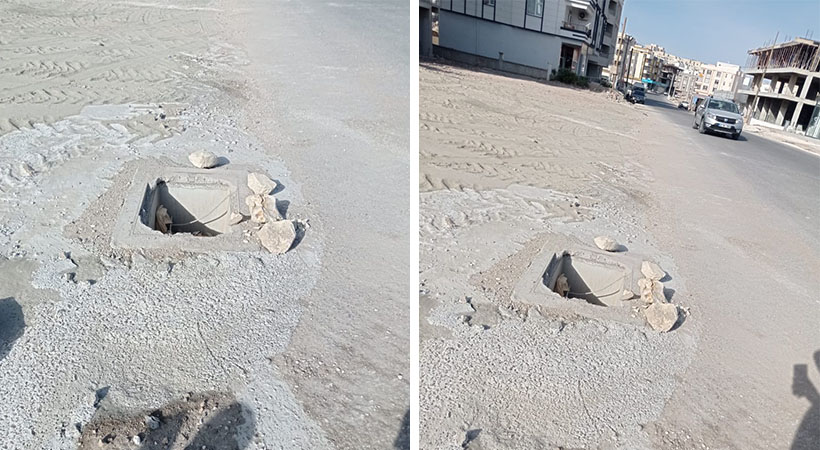 Karaköprü'de kimin açtığı belli olmayan çukurlar tehlike oluşturuyor
