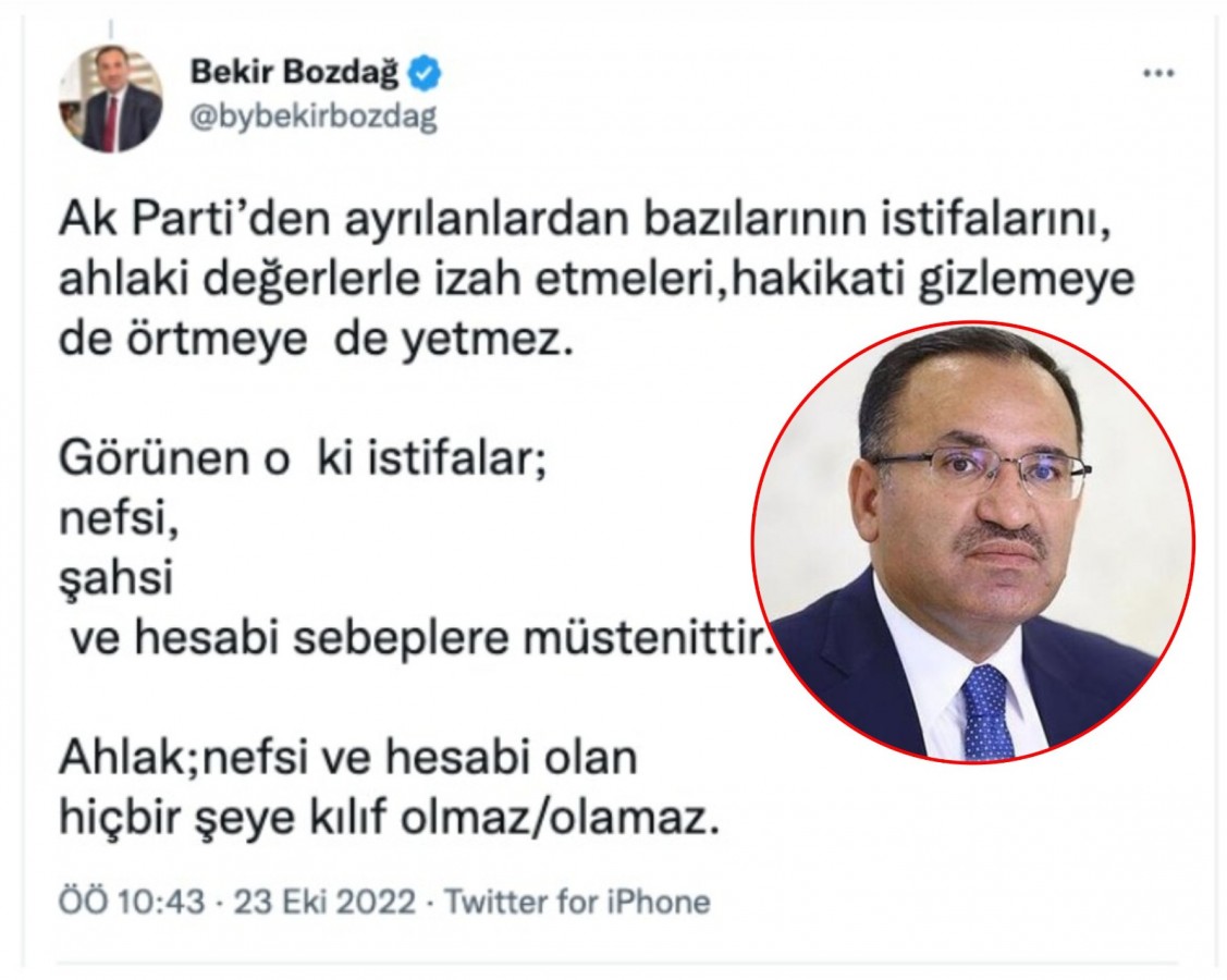 Adalet Bakanı Bekir Bozdağ paylaşımını apar topar sildi