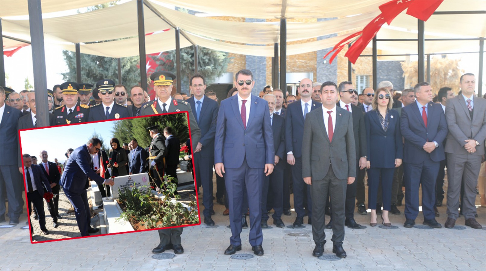 Cumhuriyet Bayramı çelenk sunma töreni Osmanbey Şehitliğinde yapıldı
