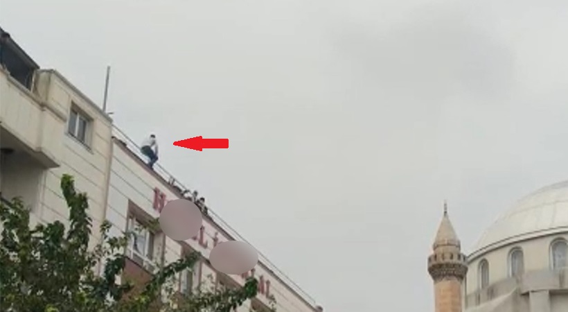 Urfa’da bir genç otelin çatısına çıkıp intihara kalkıştı!