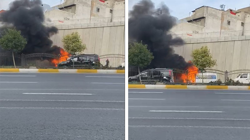 Şanlıurfa’da araç cayır cayır yandı!