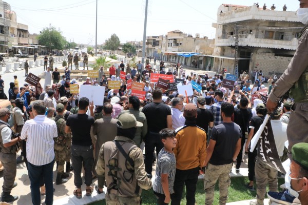Resulayn’da elektrik kesintisi protesto edildi  