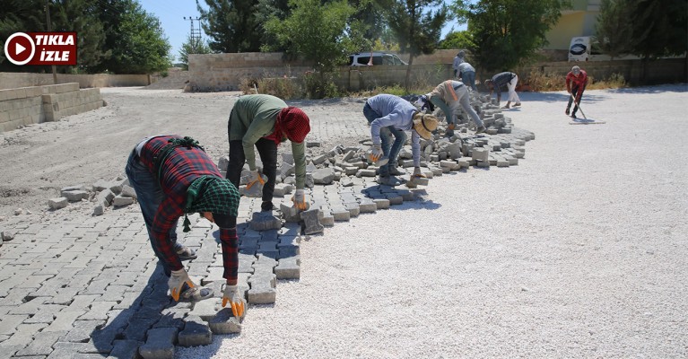 Haliliye'de sökülen parke taşları yeniden değerlendiriliyor