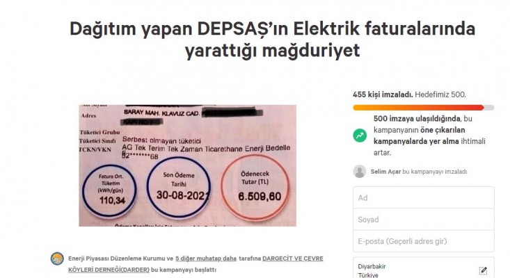 DEPSAŞ’ın fatura zulmüne karşı imza kampanyası başlattılar