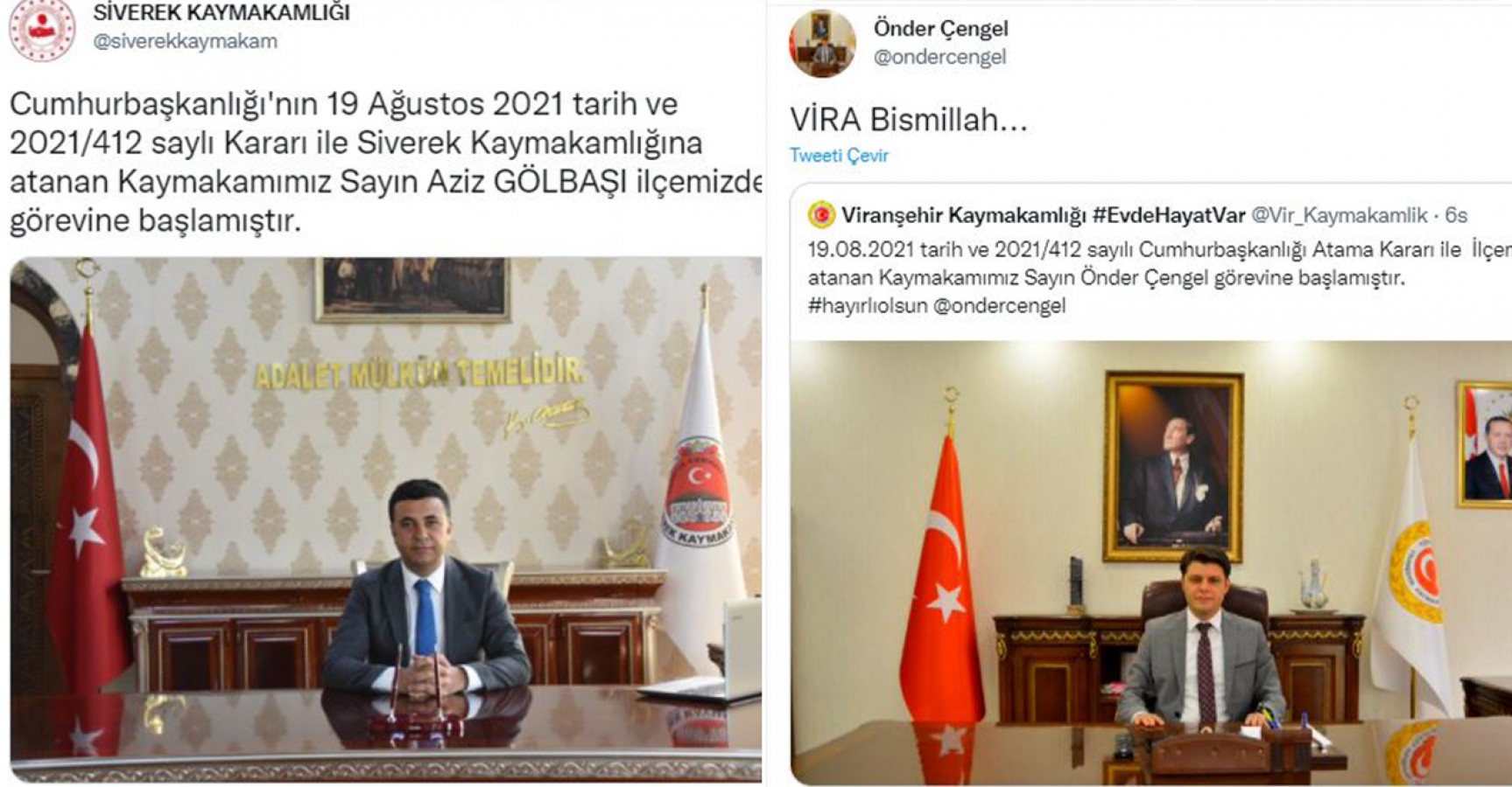 Yeni kaymakamlar göreve başladı