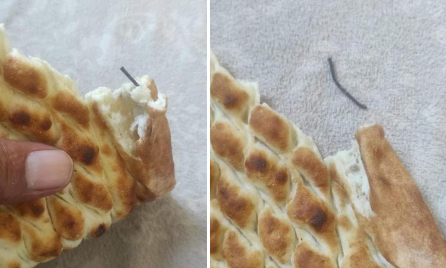 Şanlıurfa’da ekmekten çivi çıktı