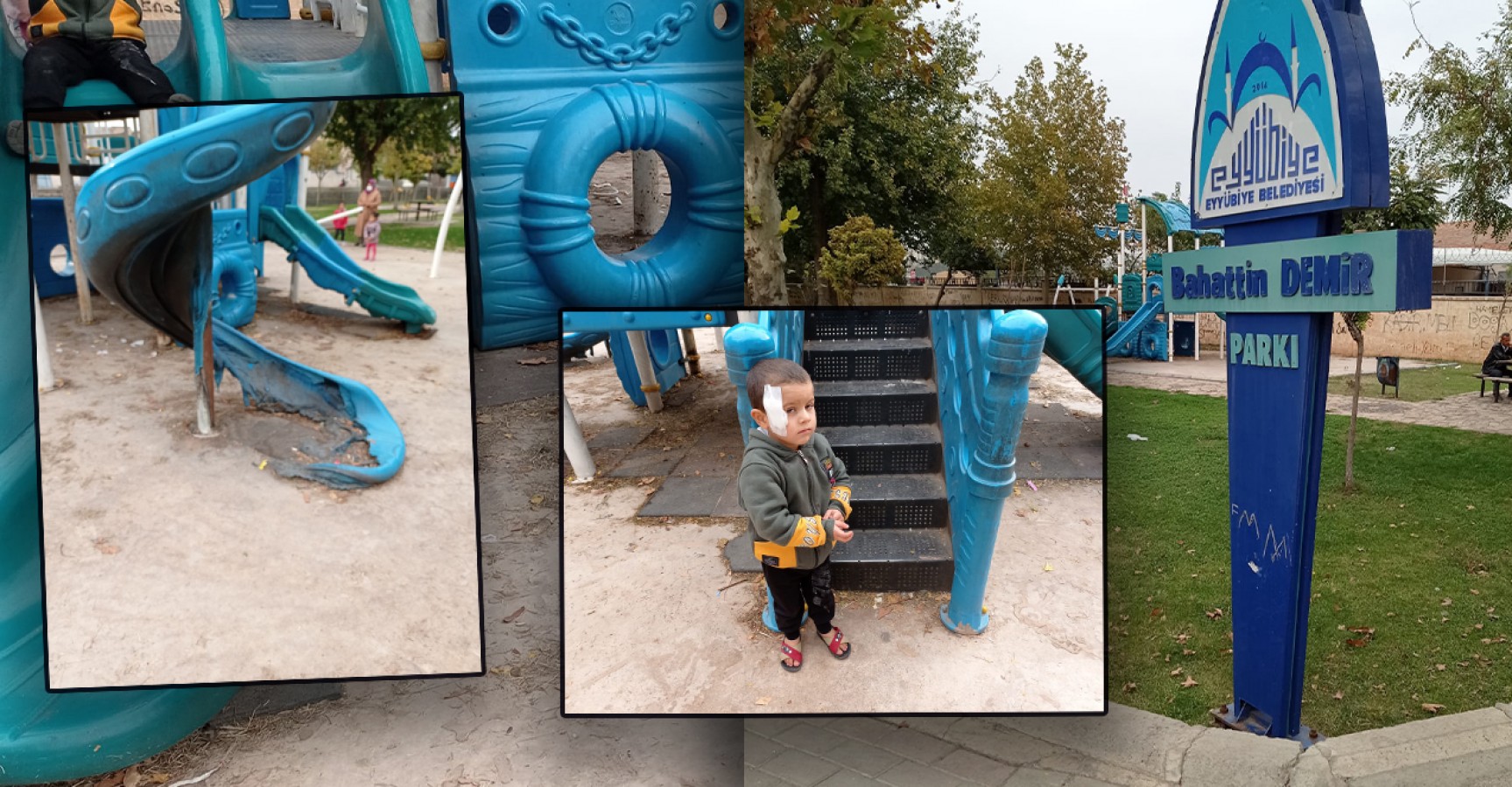 Bakımsız parkta çocuklar yaralanıyor