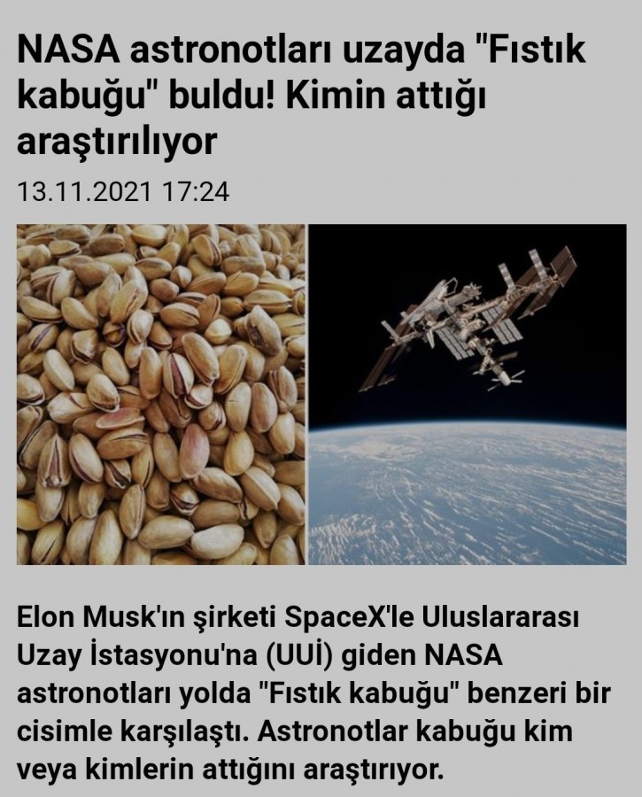 Uzayda bulunan Şanlıurfa Fıstığını Fatma Şahin sahiplendi