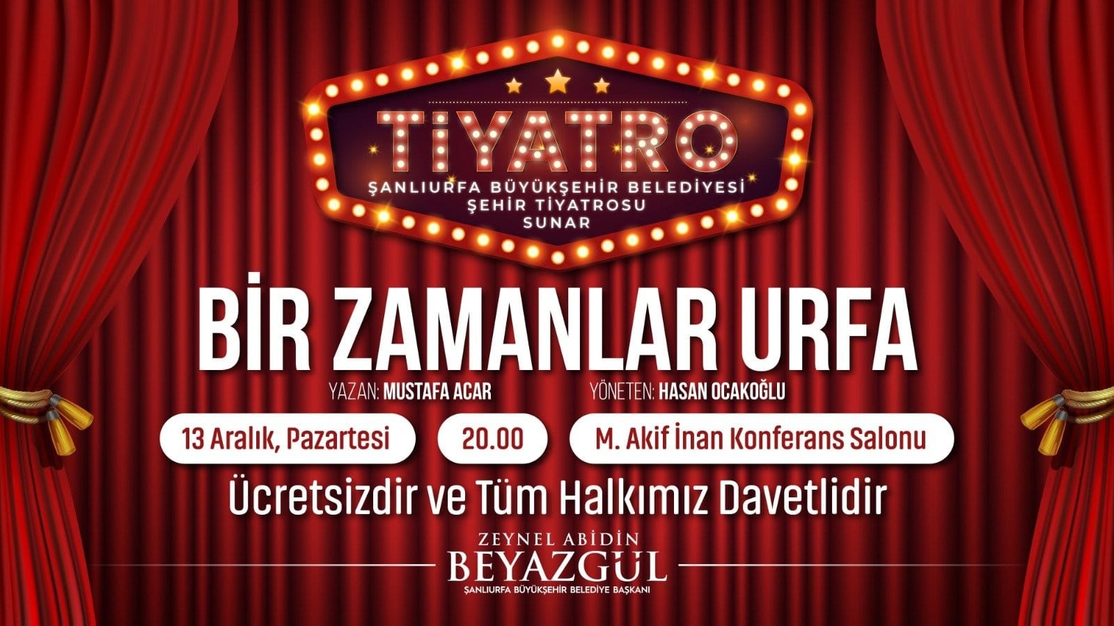 Şanlıurfa Şehir Tiyatrosu perdelerini açıyor