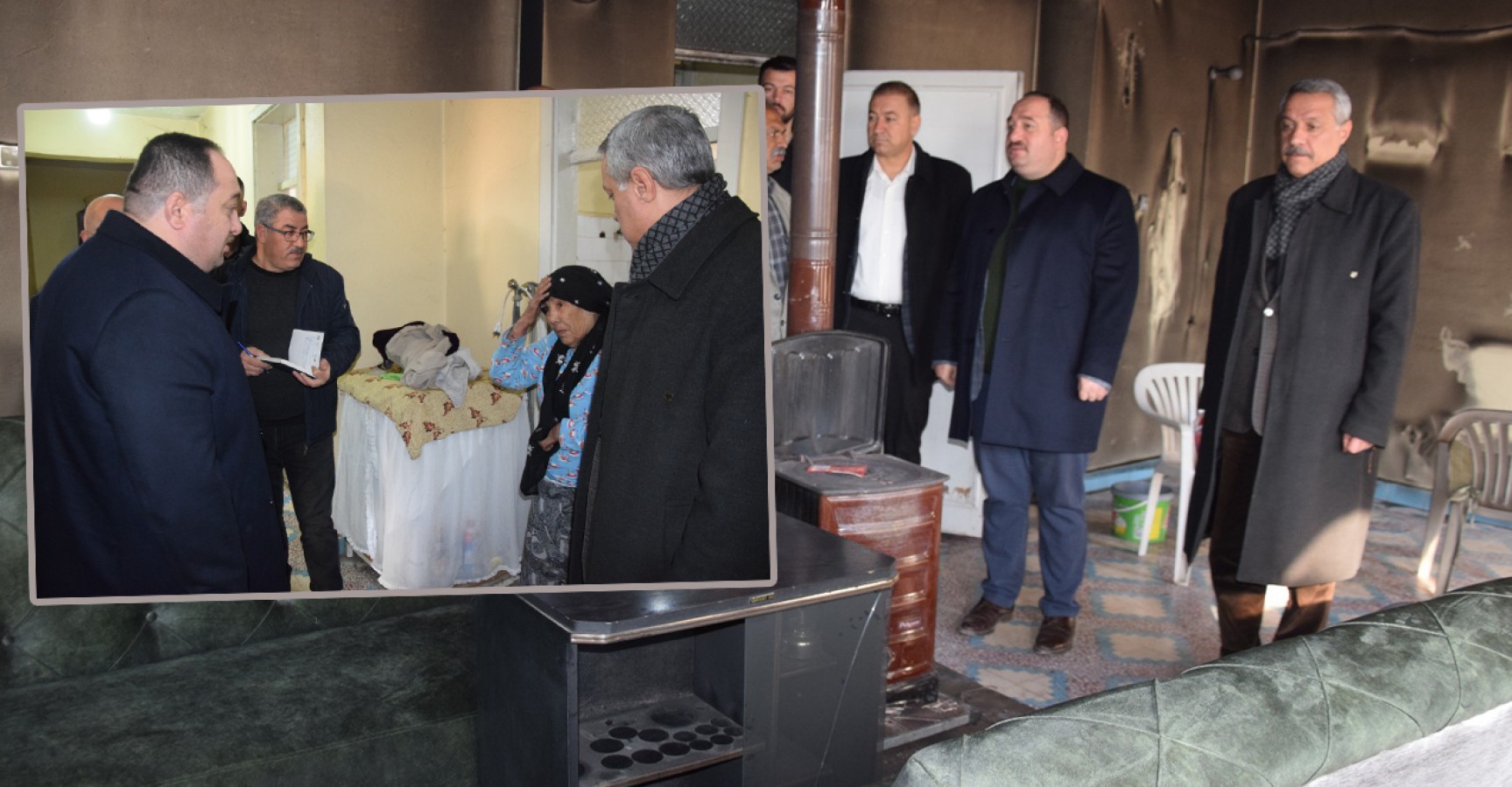 Evi yanan aileyi yalnız bırakmadı