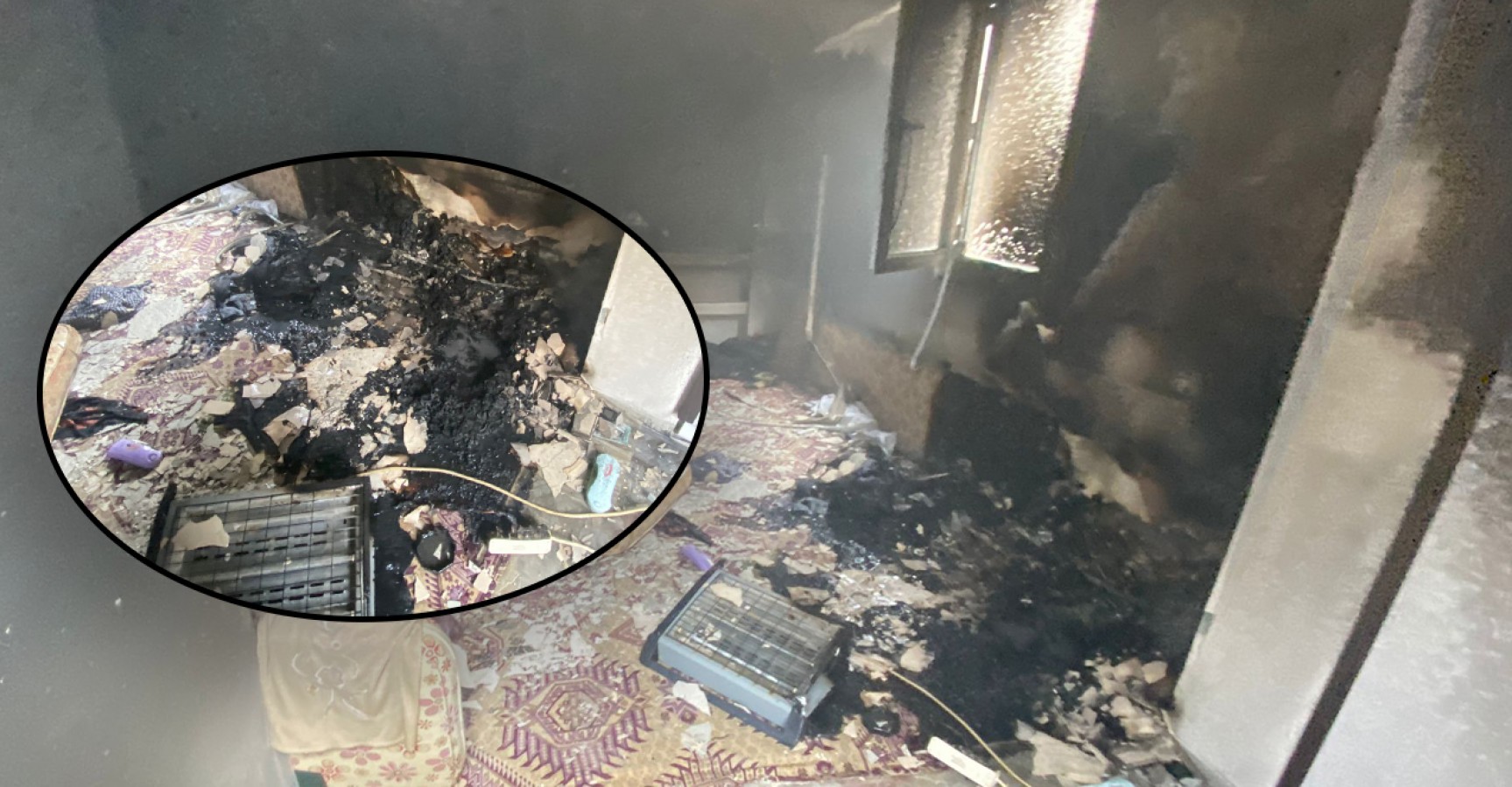 Yaşlı çiftin evi yangında kullanılmaz hale geldi!
