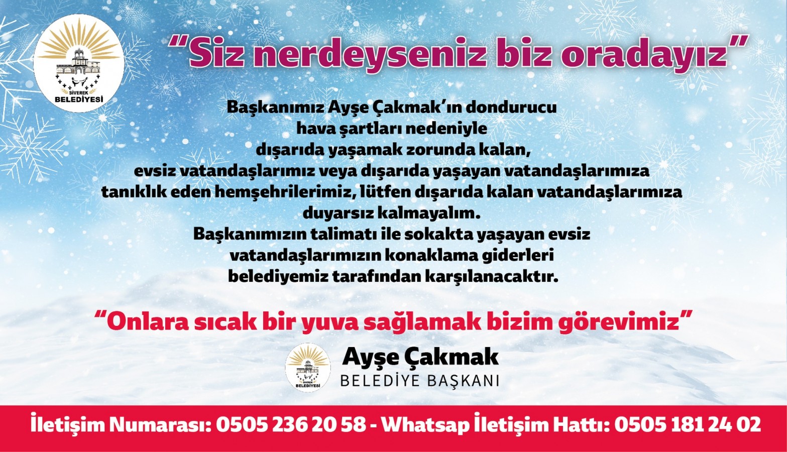 Ayşe Çakmak’tan duyarlı davranış
