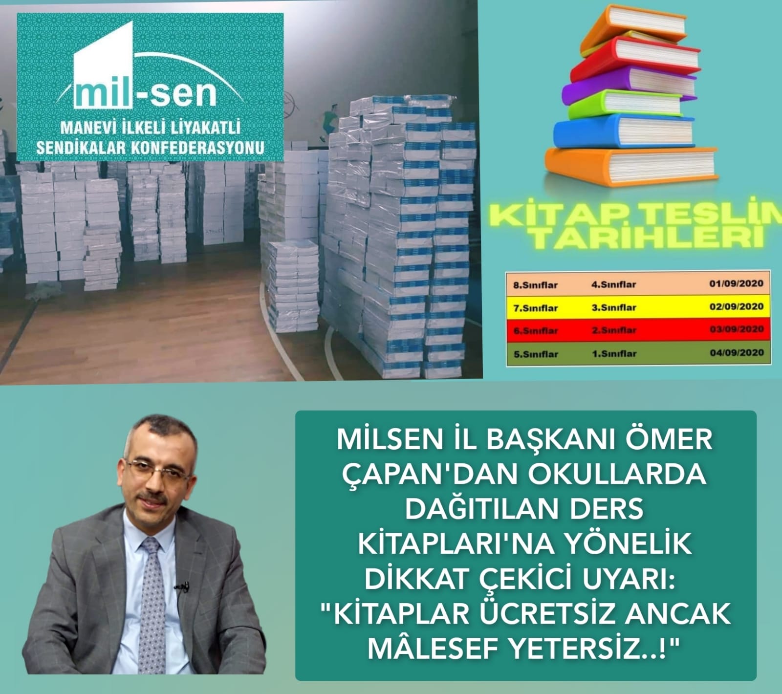 MİLSEN "Okullarımızda Kitaplar Ücretsiz, Ancak Yetersiz"