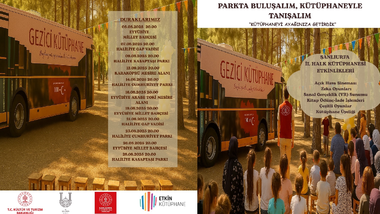 Gezici Kütüphane Eyyübiye Millet Bahçesi’ne Geliyor