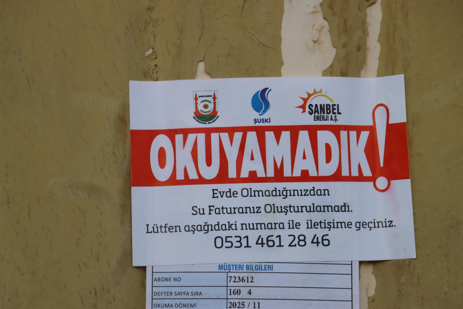 Urfa'da Kapıda Abone Uygulaması Başladı!