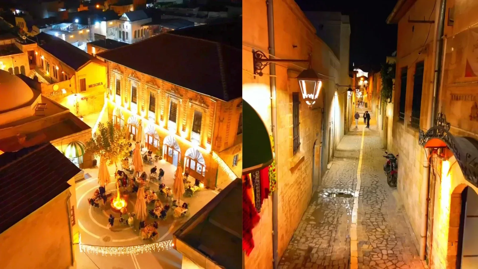 Şanlıurfa’nın tarihi sokakları geceye ışık saçıyor!