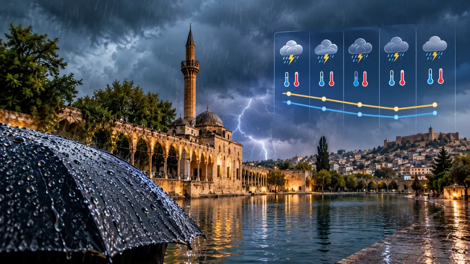 Şanlıurfa'da hava durumu: Sağanak yağış ve gök gürültüsü kapıda! Gün gün sıcaklık değişimleri